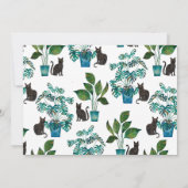 黒猫と観葉植物のイラストを使った引越しのご報告に 案内状 (裏面)