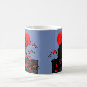 黒猫と赤いバラ コーヒーマグカップ (中央)