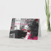 黒猫と赤い花母の日用カード カード (裏面)