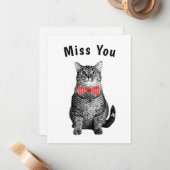 黒猫と赤水玉模様お恋しく思前 ノートカード (正面/裏面インサイチュ)