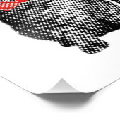 黒猫と赤水玉模様ボウタイかわいいヴィンテージ フォトプリント            (角)