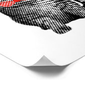 黒猫と赤水玉模様ボウタイかわいいヴィンテージ ポスター (角)