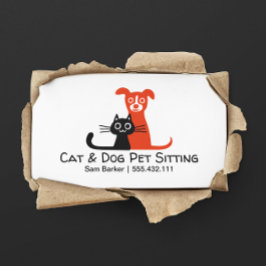 黒猫と赤犬のペット座る |ペット・ケア 名刺