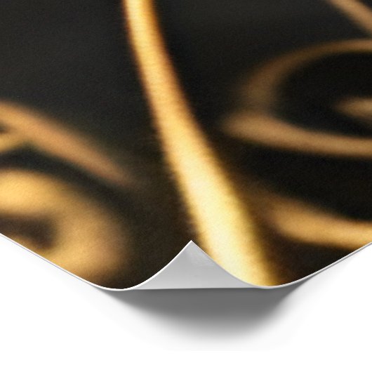 黒猫と金ゴールド猫 ポスター (角)