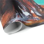 黒猫と青いターコイズのひまわり ラッピングペーパー (ロールコーナー)