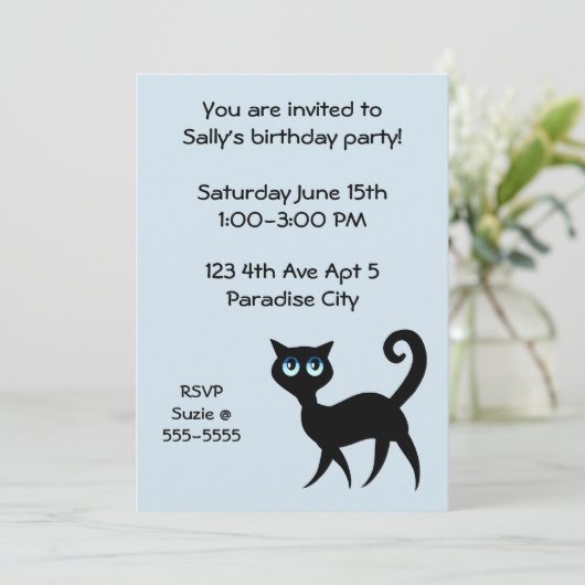 黒猫と青の誕生日パーティー 招待状 (スタンド正面)