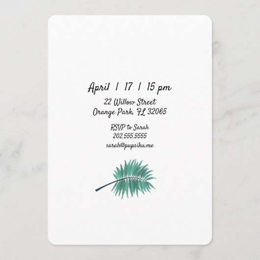 黒猫と風船のバースデーパーティー招待状 招待状 (裏面)