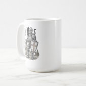 黒猫と騎士 中世風デザイン コーヒーマグカップ (正面左)