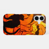 黒猫と魔女のハロウィン iPhone 16ケース (裏面横)