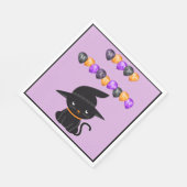 黒猫と魔女の帽子 ハッピーハロウィン 風船 スタンダードランチョンナプキン (角)