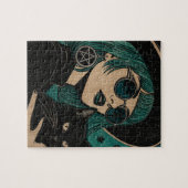 黒猫と魔女の浮世絵 ジグソーパズル (横)
