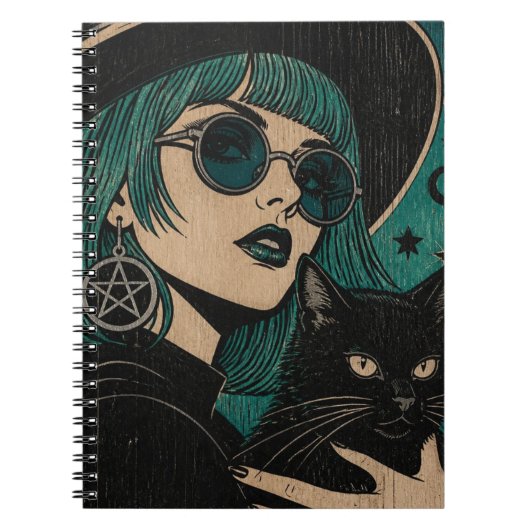 黒猫と魔女の浮世絵 ノートブック (正面)