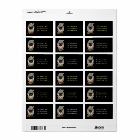 黒猫と魔女ハロウィーン住所 シール (フルシート)