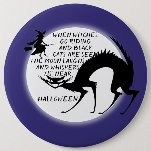 黒猫と魔女引用文 缶バッジ (正面)