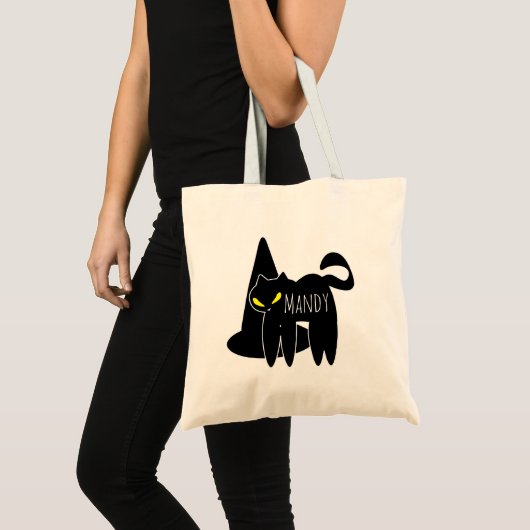 黒猫と魔法使いの帽子のキャンディトートバッグ トートバッグ (正面(商品))