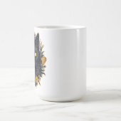黒猫と黄色の花 コーヒーマグカップ (中央)