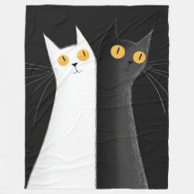 黒猫と黒の上の白猫