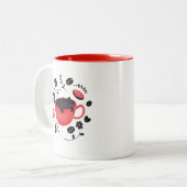黒猫と黒コーヒー ツートーンマグカップ (正面左)