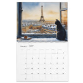 黒猫と12の都市のカレンダー ねこの窓 カレンダー (1月 2027)