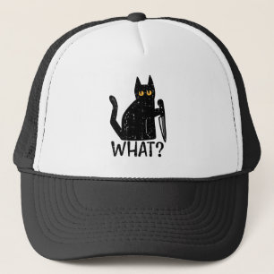 黒猫どのようなナイフおもしろい殺意ハロウィーンペット キャップ