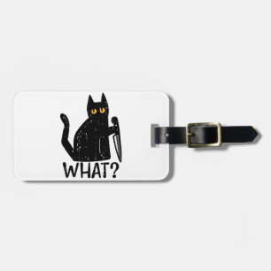 黒猫どのようなナイフおもしろい殺意ハロウィーンペット ラゲッジタグ