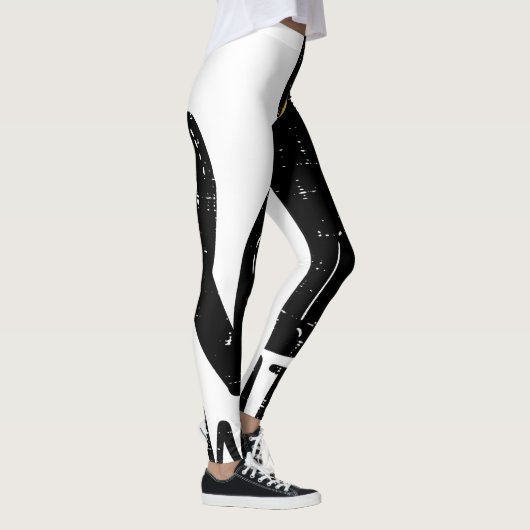 黒猫どのようなナイフおもしろい殺意ハロウィーンペット レギンス (右)