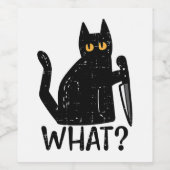 黒猫どのようなナイフおもしろい殺意ハロウィーンペット ワインラベル (シングルラベル)