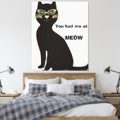 黒猫におもしろい嫌みを言われた キャンバスプリント (インサイチュ (寝室))