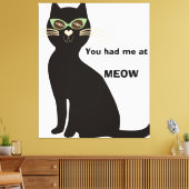 黒猫におもしろい嫌みを言われた キャンバスプリント (インサイチュ (リビング))