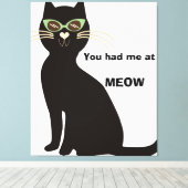 黒猫におもしろい嫌みを言われた キャンバスプリント (インサイチュ (ウッドフロア))