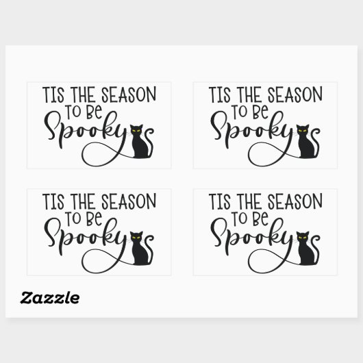 黒猫になる不気味季節だ |ハロウィーン 長方形シール (シート)