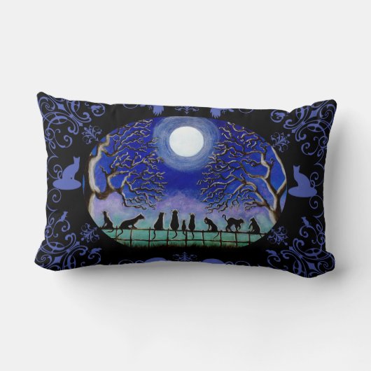 黒猫によっては装飾の枕が家へ帰ります ランバークッション (裏面)