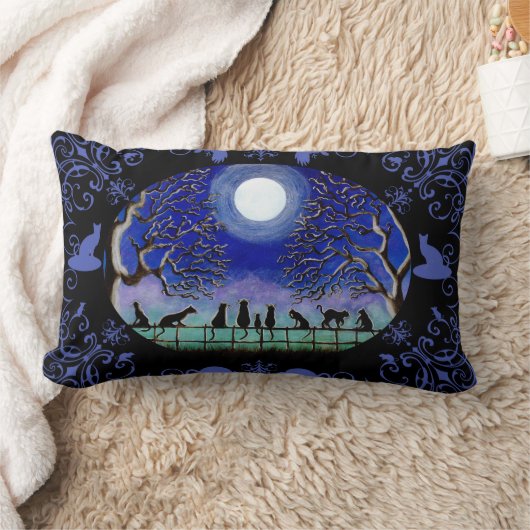 黒猫によっては装飾の枕が家へ帰ります ランバークッション (ブランケット)