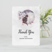 黒猫による幻想的な満月ありがとう サンキューカード (スタンド正面)