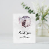 黒猫による幻想的な満月ありがとう ポストカード (スタンド正面)