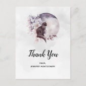 黒猫による幻想的な満月ありがとう ポストカード (正面)