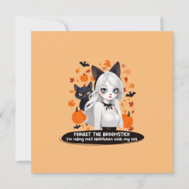 黒猫のいるアニメの女性 招待状