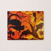 黒猫のいるハロウィーンの魔女 ジグソーパズル (横)