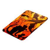 黒猫のいるハロウィーンの魔女 マグネット (左側)