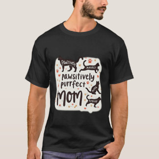 黒猫のいる幸せな母の日 Tシャツ