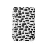 黒猫のおもしろいパターン バスマット (正面縦)