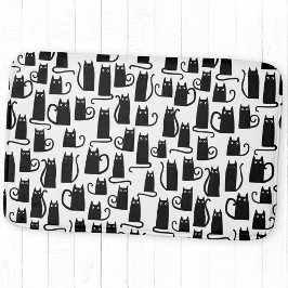 黒猫のおもしろいパターン バスマット