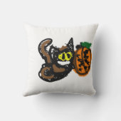 黒猫のかっこいいパンプキンパス クッション (裏面)