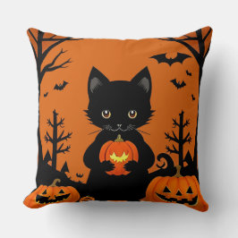 🐱🎃 黒猫のかぼちゃのブランケット ハロウィンナイトチャーム クッション
