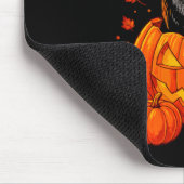 黒猫のかぼちゃの月 ハロウィン 秋 紅葉 マウスパッド (コーナー)