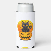 黒猫のかぼちゃハロウィンコスチューム スリム缶クーラー (Seltzer正面)