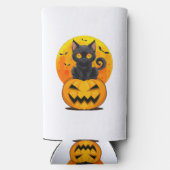 黒猫のかぼちゃハロウィンコスチューム スリム缶クーラー (裏面)
