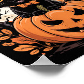 黒猫のかぼちゃ ハロウィン コスチューム 秋 ポスター (角)