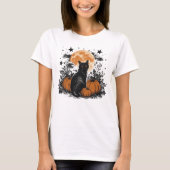 黒猫のかぼちゃ ハロウィン Tシャツ (正面)