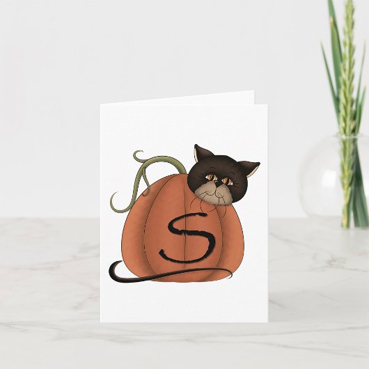 黒猫のかぼちゃ レターS ハロウィン カード